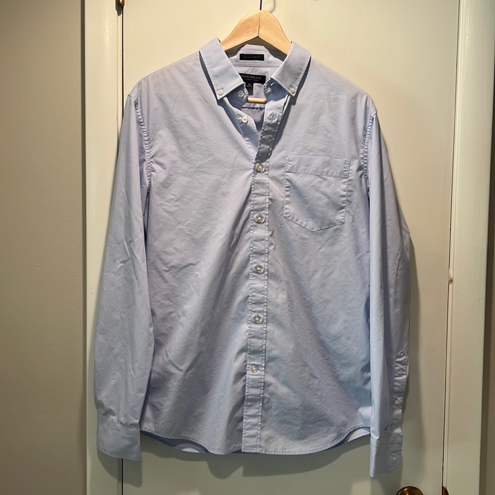 Slim Fit Blue Dress Shirt